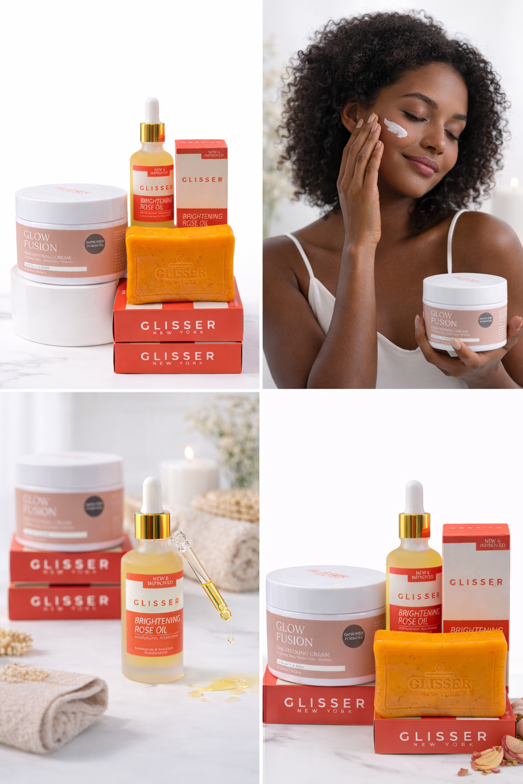 Youthful Glow Pack 4PC ( With Rose Oil & Brightening/Exfoliating Soap x 2)